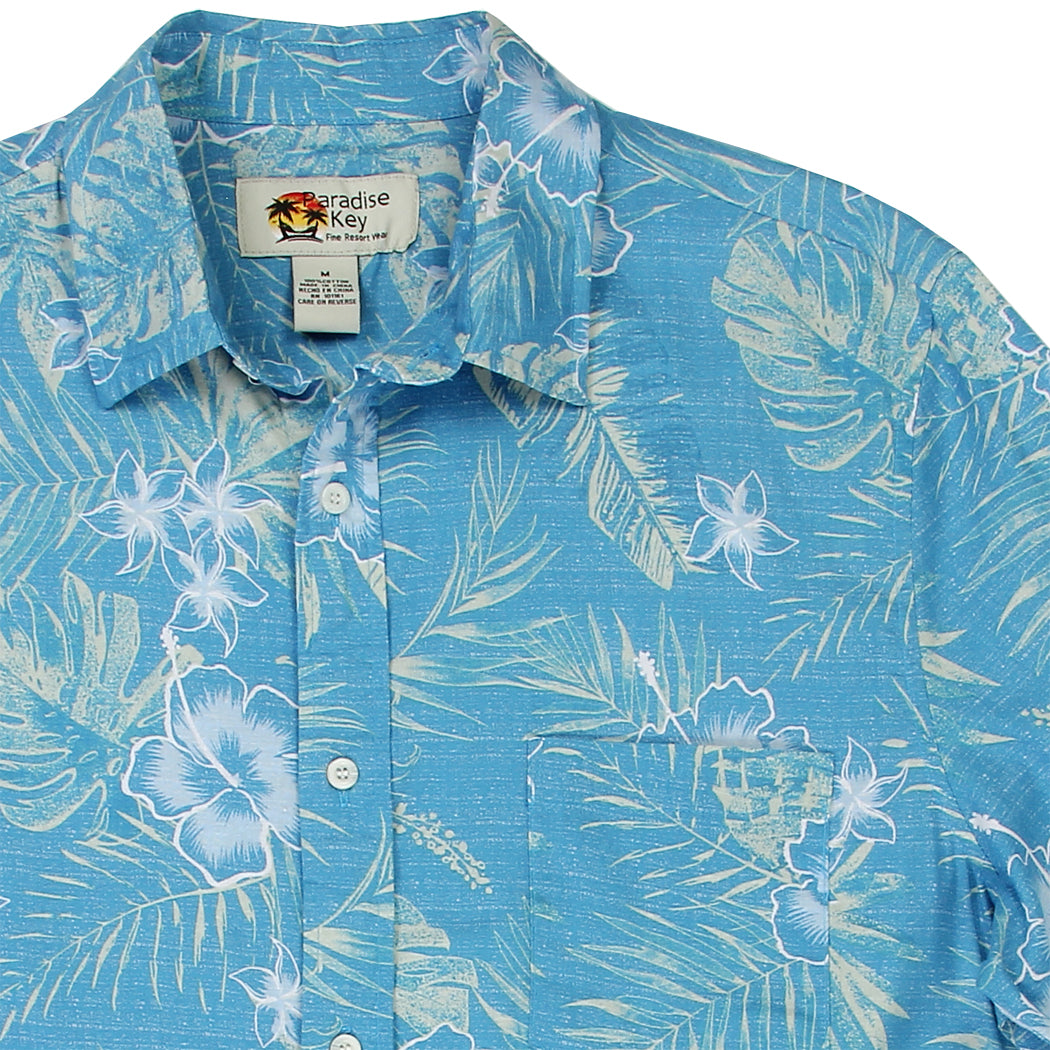 PARADISE KEY Men's Tropical 100% Cotton Shirt (Pack of 3 - By Size)