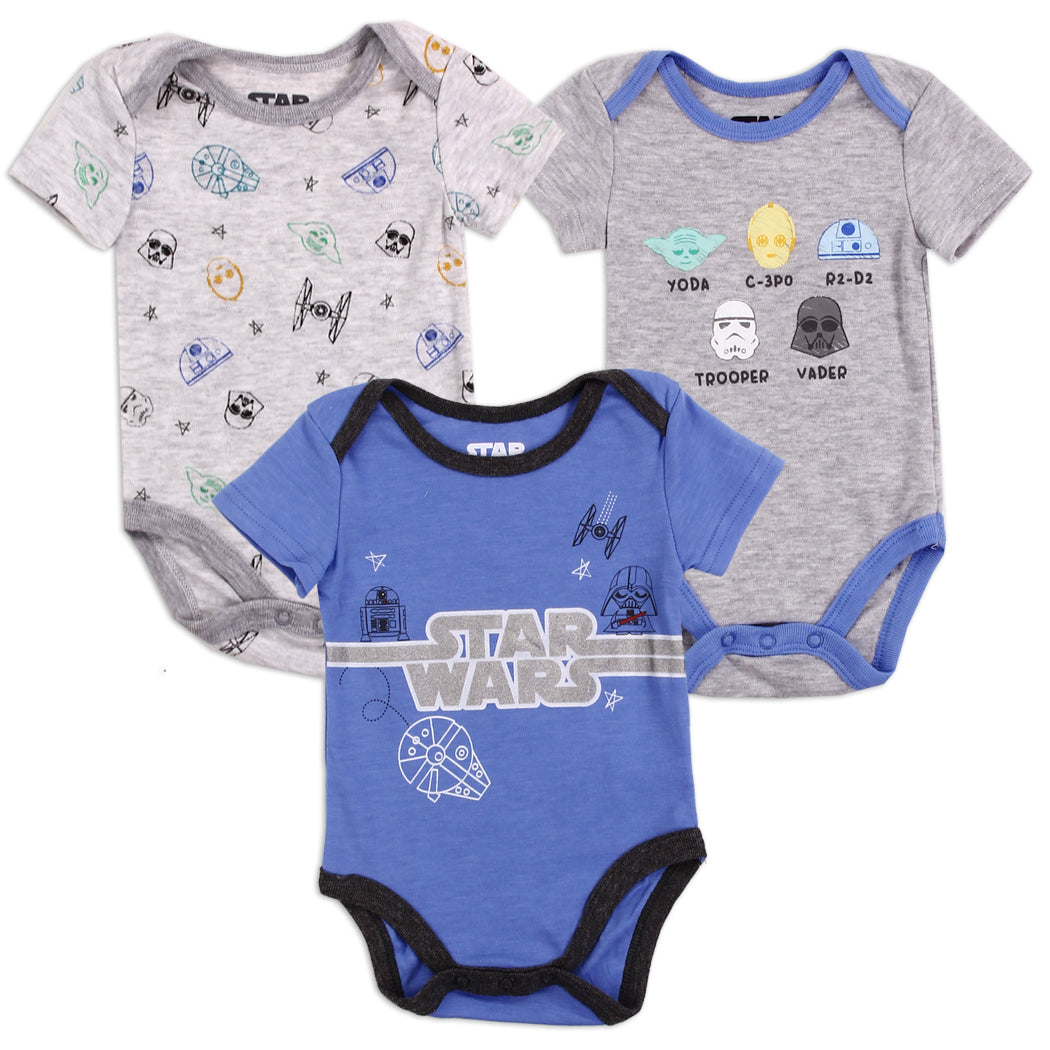 STAR WARS Boys Newborn 3-Pack Creepers (Pack of 6)